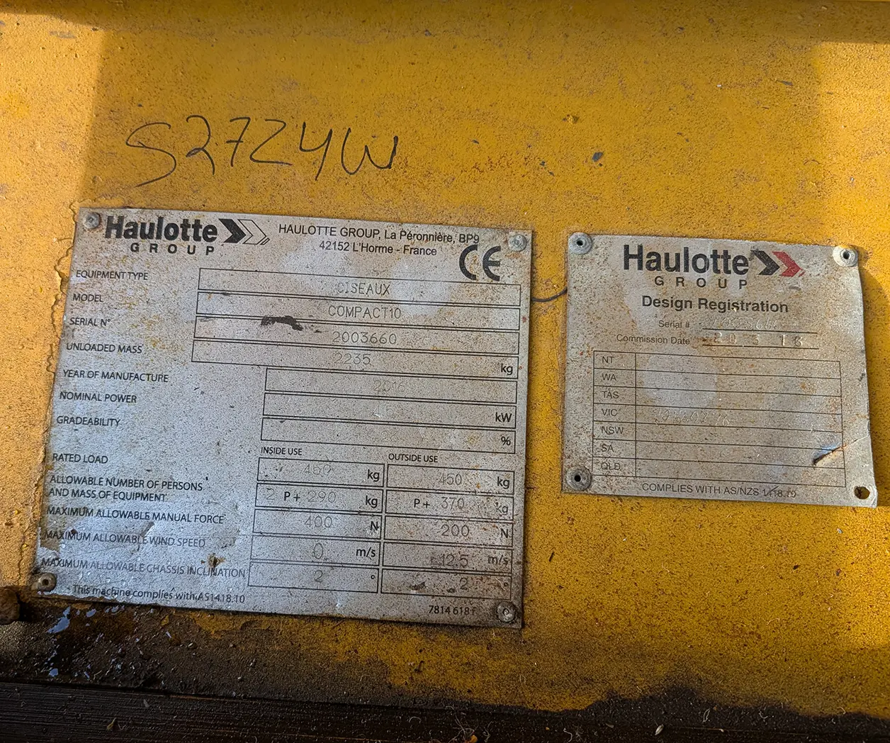 Haulotte 10m Electric Scissor Lift (S2724W) 9 Haulotte 10m Electric Scissor Lift (S2724W)